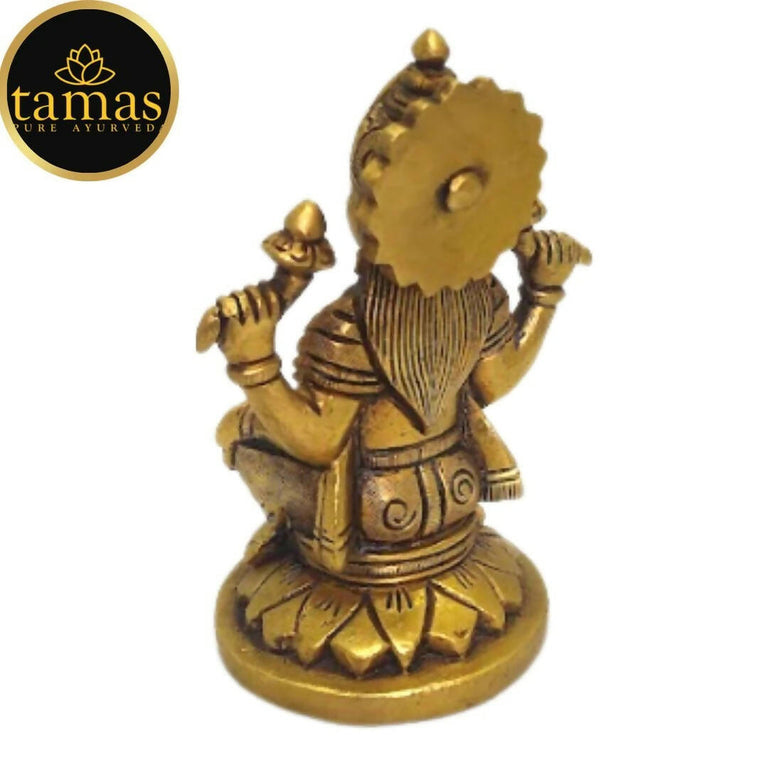 Tamas Brass Lord Ganesh Lakshmi Statue (Golden) - Combo