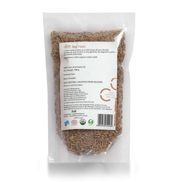 Conscious Food Cumin Seeds Jeera - 100 gm