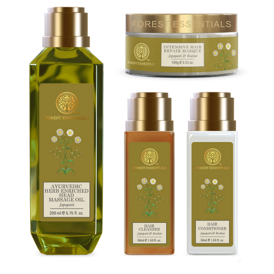 Forest Essentials Hair Repair & Shine Ritual For Nourished Hair - combo