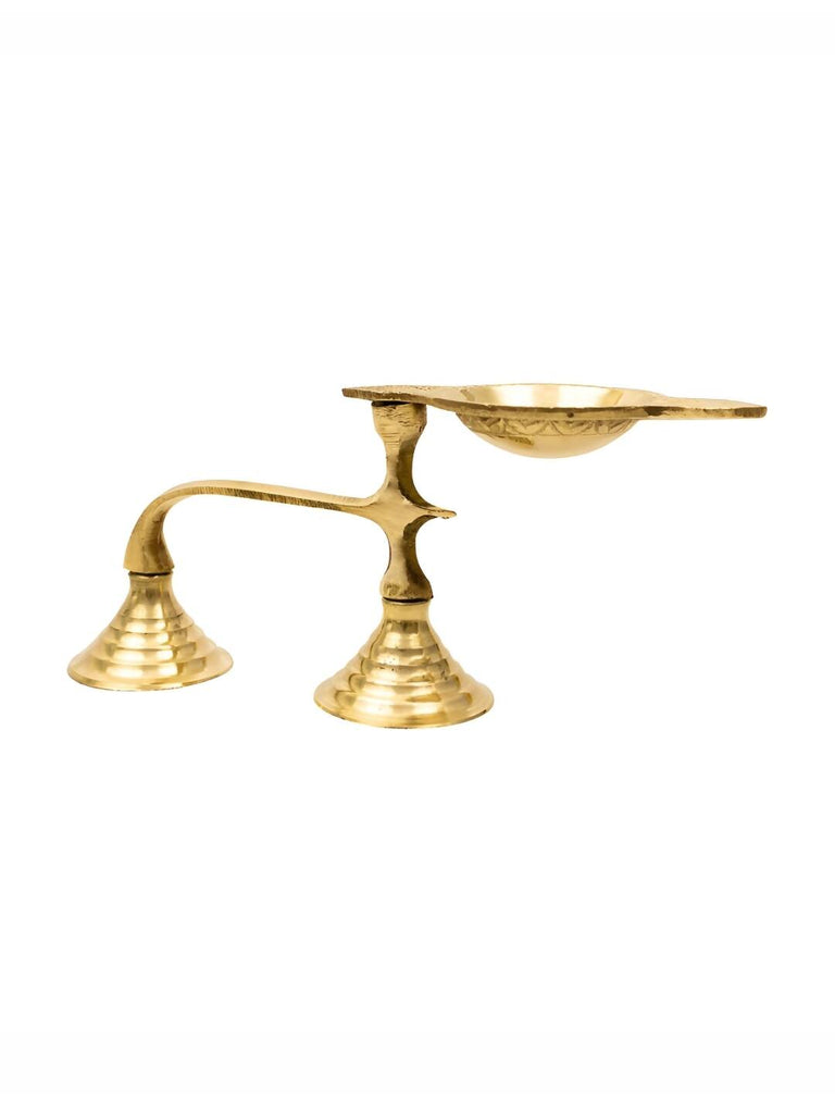 Spillbox Gold-Toned Brass Face Diya Pooja Essential