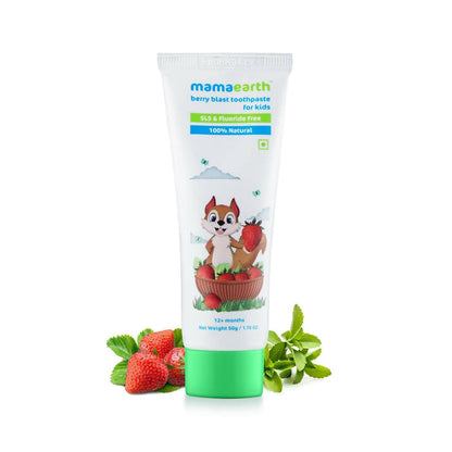 Mamaearth Natural Berry Blast Kids Toothpaste & Milky Soft Natural Baby Face Cream For Babies - combo