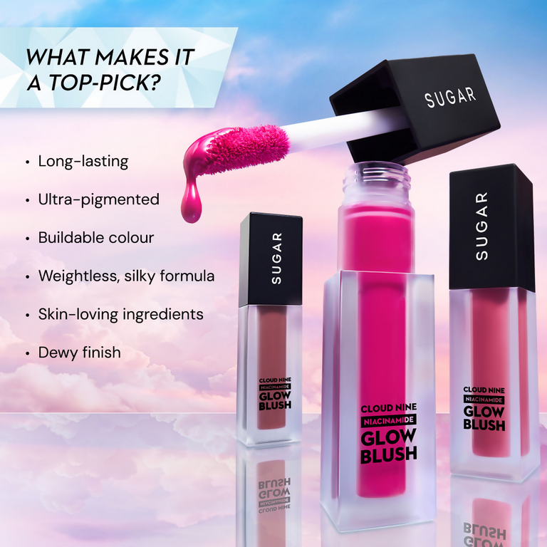 SUGAR Cloud Nine Niacinamide Glow Blush - 05 Bingo Plum - 7.6 ml