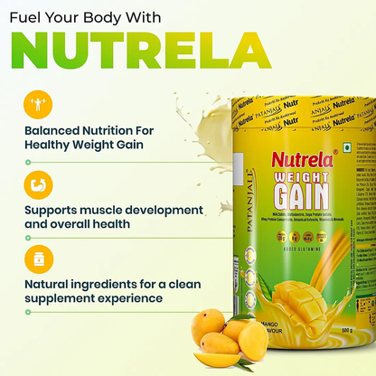 Patanjali Nutrela Weight Gain - Mango Flavour - 500 gm