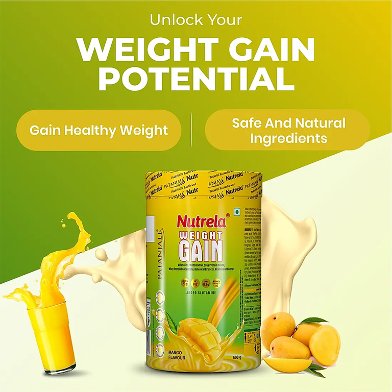 Patanjali Nutrela Weight Gain - Mango Flavour - 500 gm