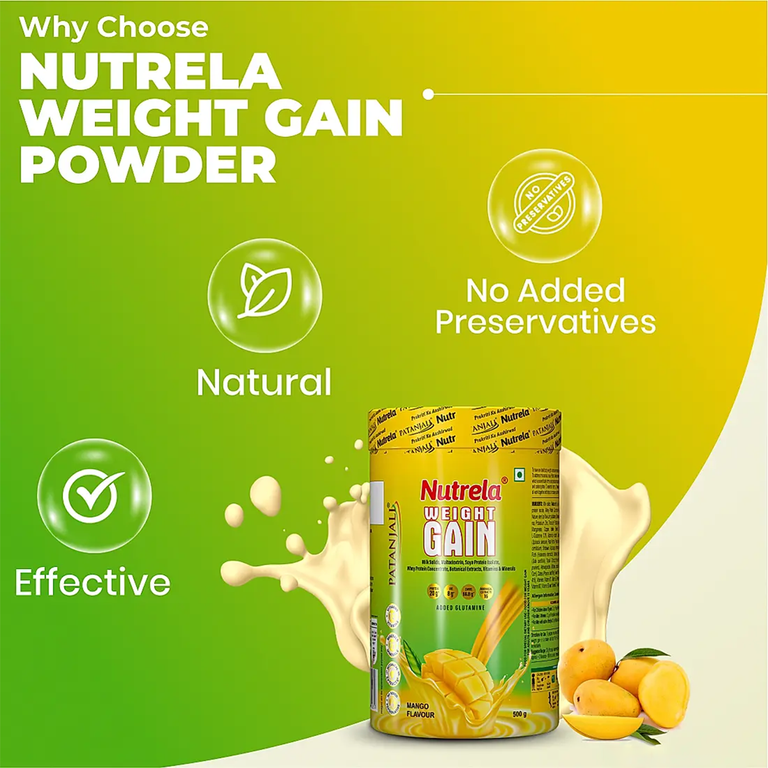 Patanjali Nutrela Weight Gain - Mango Flavour - 500 gm