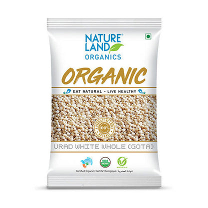 Nature Land Organics Urad White Whole (Gota) - 500 gm
