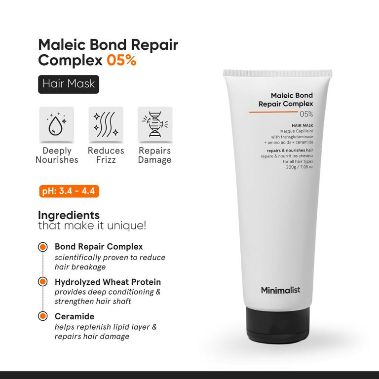 Minimalist Maleic Bond Repair Complex Shampoo & Hair Mask Combo - combo