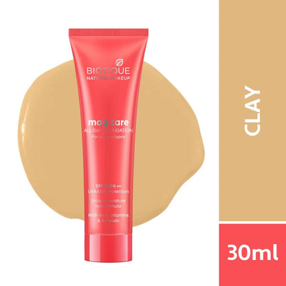Biotique Natural Makeup Natural Magicare All Day Liquid Foundation - Clay - 30 ml