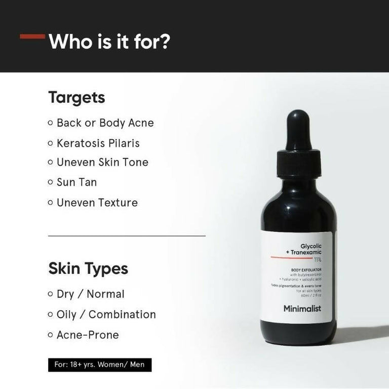 Minimalist Glycolic +Tranexamic 11% Body Exfoliator - 60 ml