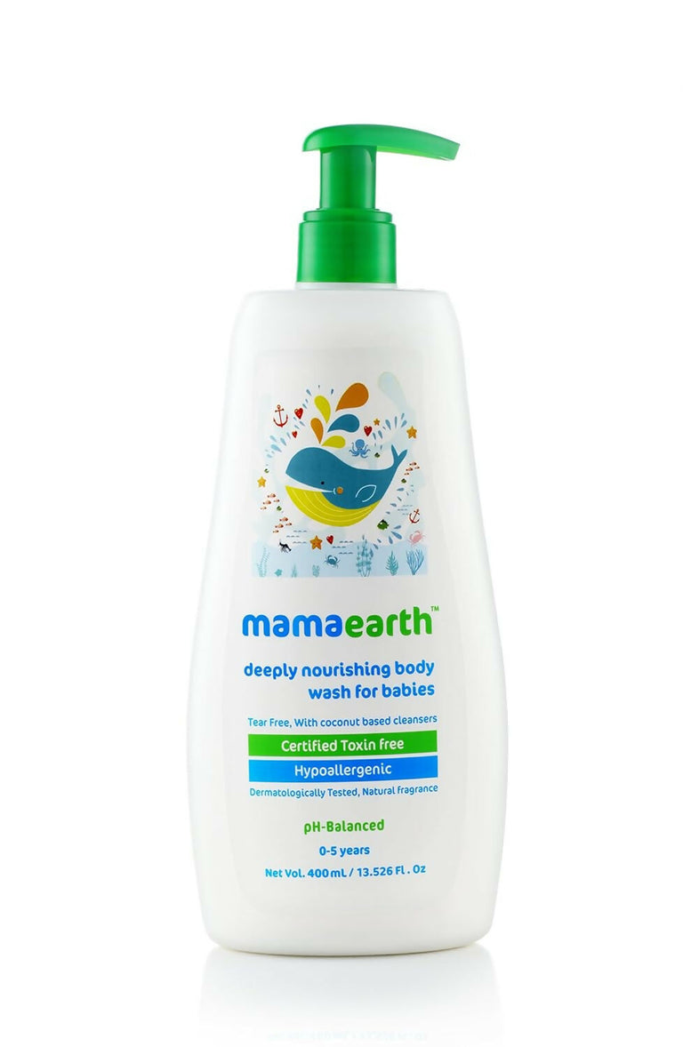 Mamaearth Gentle Cleansing Natural Baby Shampoo & Mamaearth Deeply Nourishing Natural Baby Wash - combo