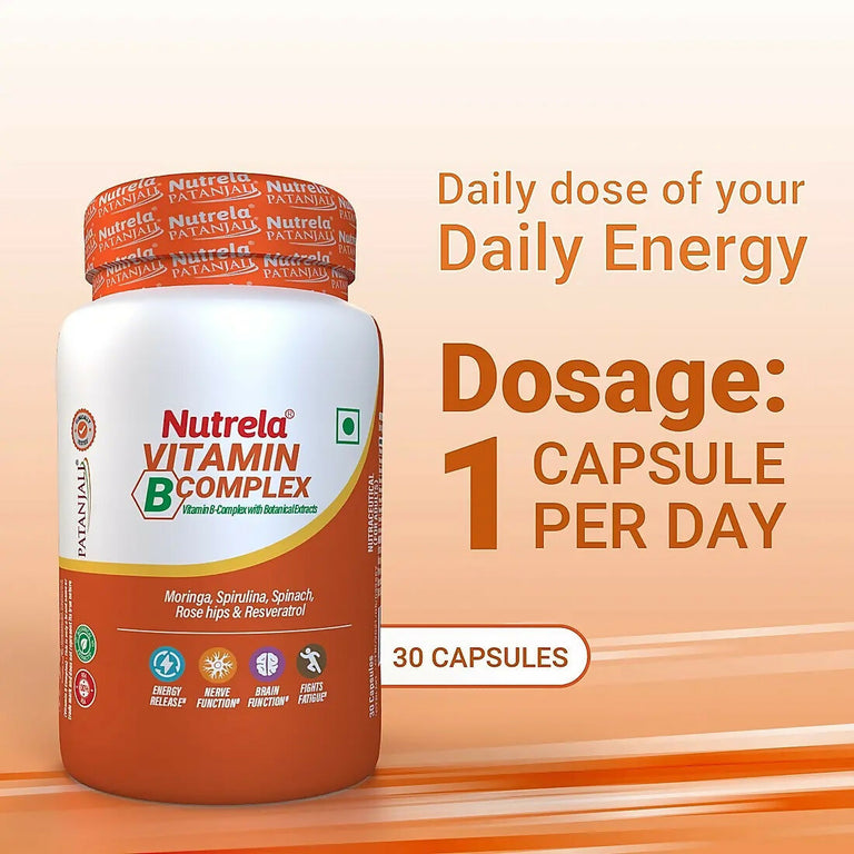 Patanjali Nutrela Vitamin B-complex Capsules - 30 caps