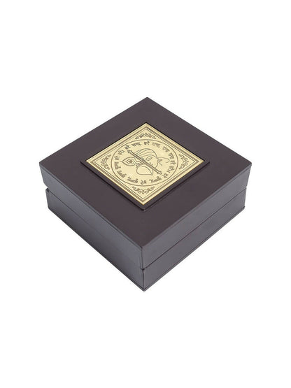 Golden Peacock Black 24 Ct Gold Polished Radha Krishna Wooden Prayer Box