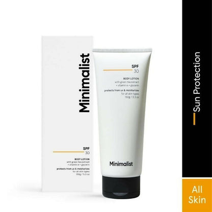Minimalist SPF 30 Body Lotion With Vitamin E, Gylcerin & Green Tea Extract - 150 gm