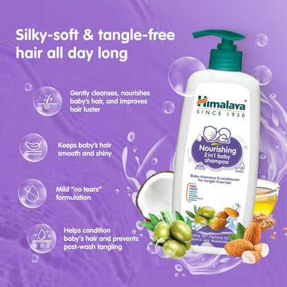 Himalaya Nourishing 2 in 1 Baby Shampoo & Conditioner for Tangle Free Hair - 400 ml