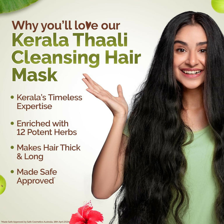 Mamaearth Kerala Thaali Cleansing Hair Mask with Power of 12 Herbs for Thick & Long Hair - 200 gm