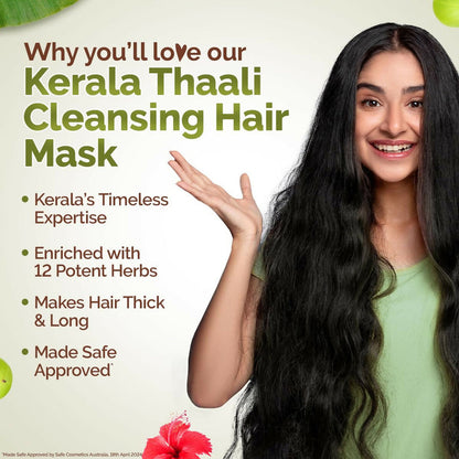 Mamaearth Kerala Thaali Cleansing Hair Mask with Power of 12 Herbs for Thick & Long Hair - 200 gm