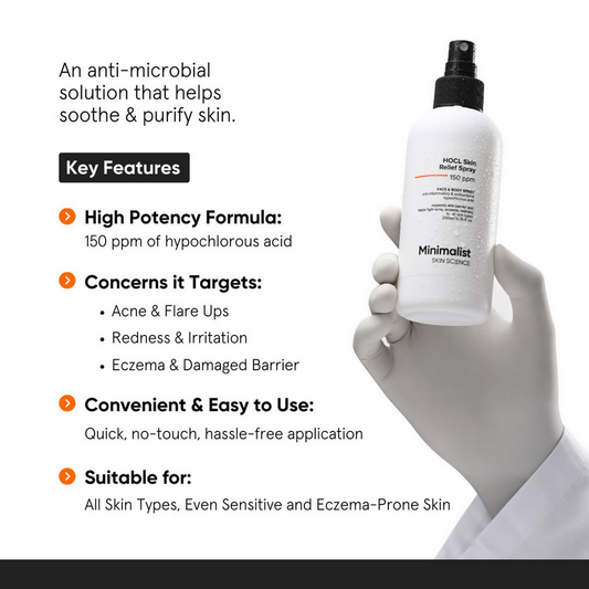 Minimalist HOCL Skin Relief Spray 150 PPM Face & Body Spray - 200 ml