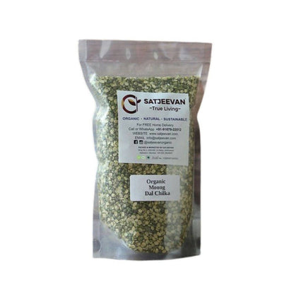 Satjeevan Organic Moong Dal Chilka - 500 gm