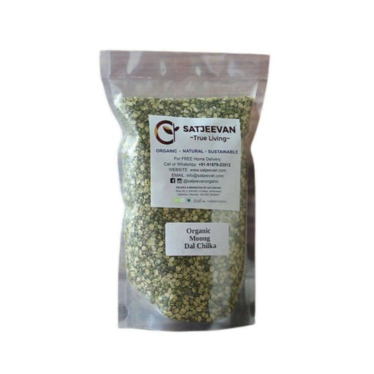 Satjeevan Organic Moong Dal Chilka - 500 gm