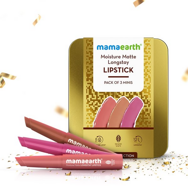 Mamaearth Moisture Matte Long Stay Lipstick Gift Set - Nude Perfection - Gift Set