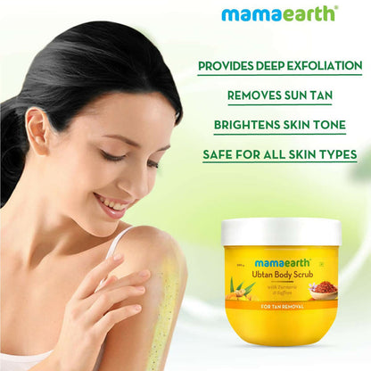Mamaearth Ubtan Face Mask & Body Scrub with Turmeric & Saffron Combo For Tan Removal - combo