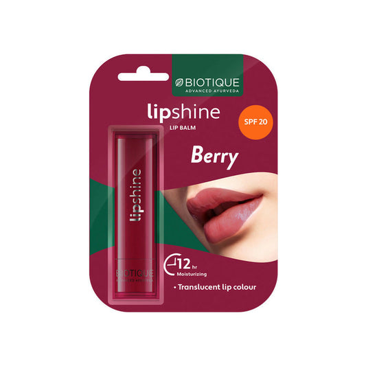 Biotique Lipshine Lip Balm SPF 20 - Berry - 4 gm