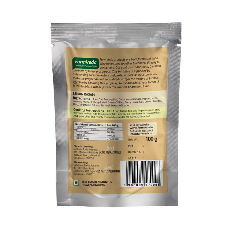 Farmveda Instant Mix- Lemon Rasam - 100 gm - Pack of 2