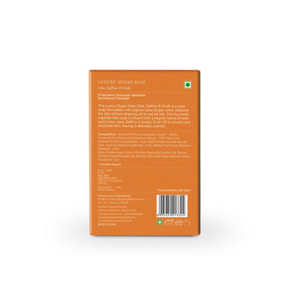 Forest Essentials Luxury Sugar Soap Lime Saffron & Oudh - 100 gm