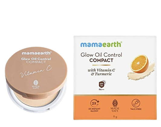 Mamaearth Glow Oil Control Compact With SPF 30 (Creme Glow) - 9 gm
