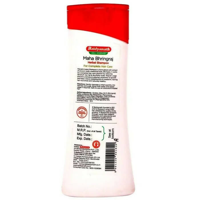 Baidyanath Jhansi Maha Bhringraj Herbal Shampoo - 100 ml