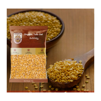 Sreshta Farms Organic Toor Dal (Kandi Pappu) - 1 kg