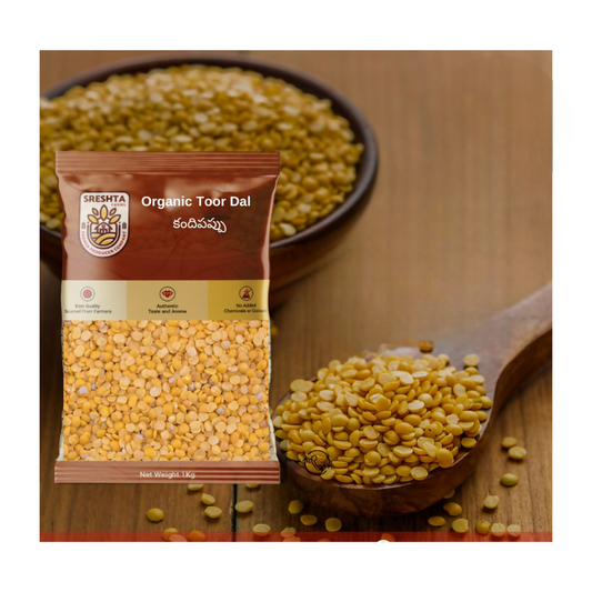 Sreshta Farms Organic Toor Dal (Kandi Pappu) - 1 kg