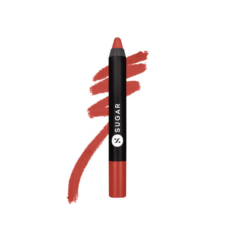 Sugar Cosmetics Matte as Hell Crayon Lipsticks for Women, Lasts Up To 8+ Hours - 11 Elle Woods - 2.8 gm