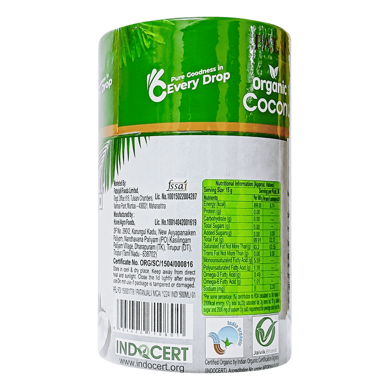 Patanjali Organic Virgin Coconut Oil Jar - 500 ml