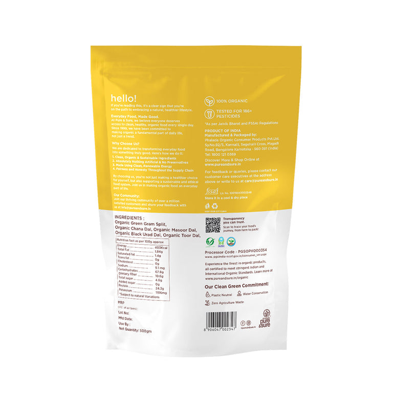 Pure & Sure Organic Pancharatna Dal - 500 gm