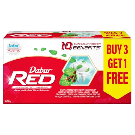 Dabur Red Paste, (Buy 3 Get 1 Free) - 150 gm - set of 4