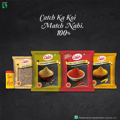 Catch Masala & Spices Combo Five Pack - Coriander Powder 200 gms + Turmeric Powder 200 gms + Red Chilli Powder 200 gms + Cumin Whole 200 gms + Hing 50 gms - combo