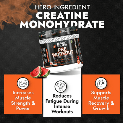 Patanjali Nutrela Sports Pre - Workout-(Watermelon) - 300 gm