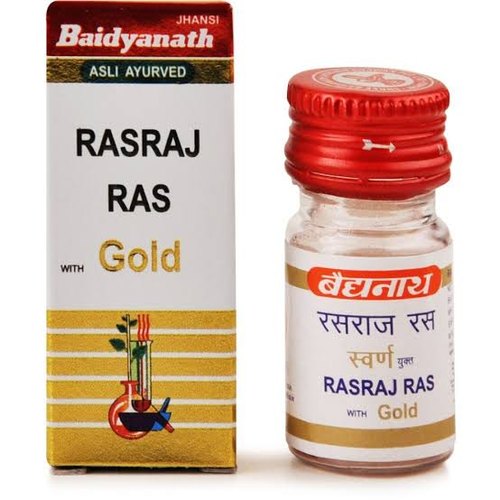 Baidyanath Jhansi Rasraj Ras Tablets with Gold - 10 tabs