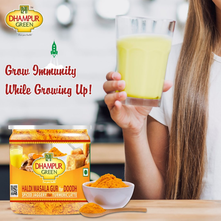 Dhampur Green Haldi Masala Gur for Doodh - 250 gm