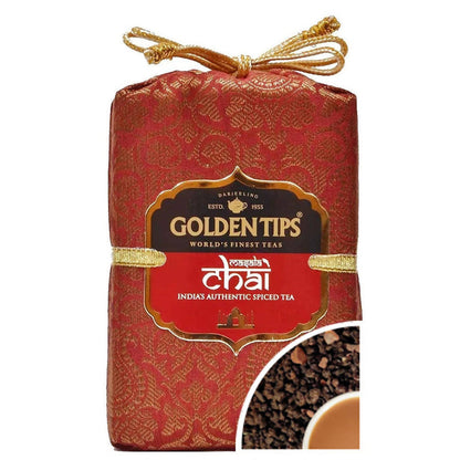 Golden Tips Masala Chai India's Authentic Spiced Tea - Royal Brocade Cloth Bag - 125 gm