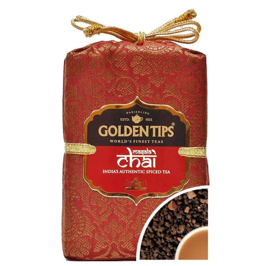 Golden Tips Masala Chai India's Authentic Spiced Tea - Royal Brocade Cloth Bag - 125 gm