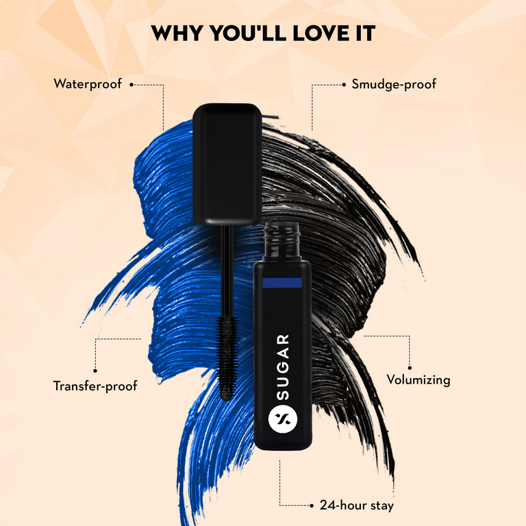 Sugar Cosmetics Bold Unfold Waterproof Mascara - 02 Star Sapphire - 10 ml