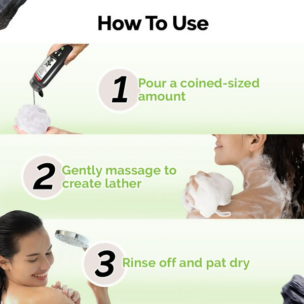 Mamaearth Charcoal Moisturizing Body Wash with Activated Charcoal & Energizing Mint for Skin - 250 ml