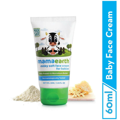 Mamaearth Moisturizing Baby Bathing Soap Bar & Milky Soft Natural Baby Face Cream & Gentle Cleansing Baby Shampoo - combo