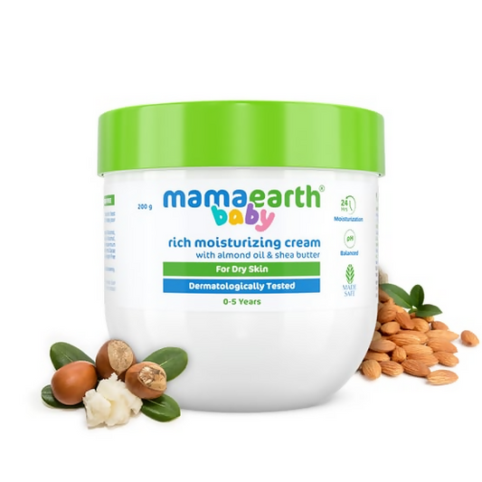 Mamaearth Baby Rich Moisturizing Cream With Almond Oil & Shea Butter - 200 gm