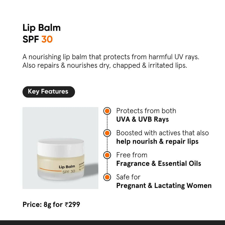 Minimalist SPF 30 Lip Balm For Protection & Nourishment - 8 gm