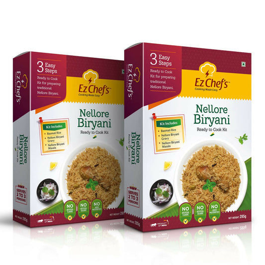 Ez Chef's Nellore Biryani Kit (Andhra Biryani) - Andhra's Famous Biryani - 305 gm - Pack of 2
