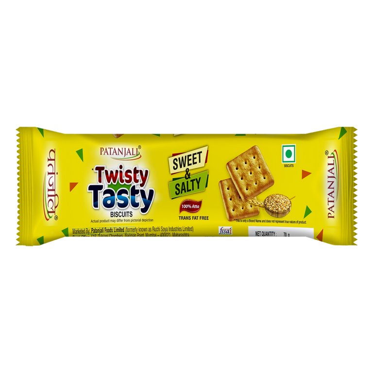 Patanjali Twisty Tasty Biscuits - 70 gm - Pack of 3