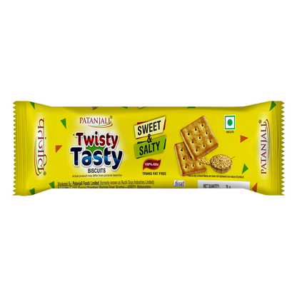Patanjali Twisty Tasty Biscuits - 70 gm - Pack of 3
